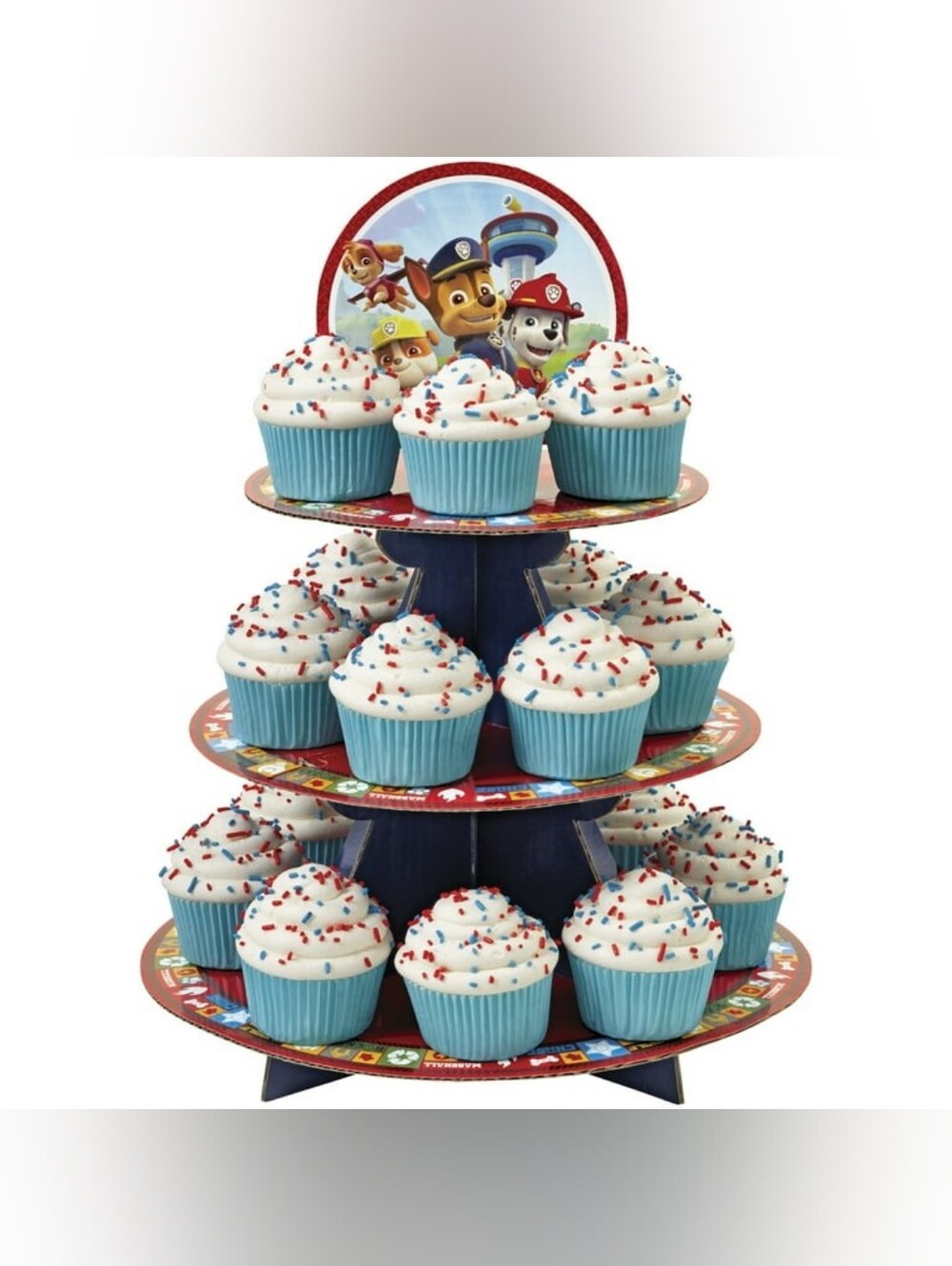 Wilton Nickelodeon Paw Patrol Blue & Red Three-Tier Cupcake Display